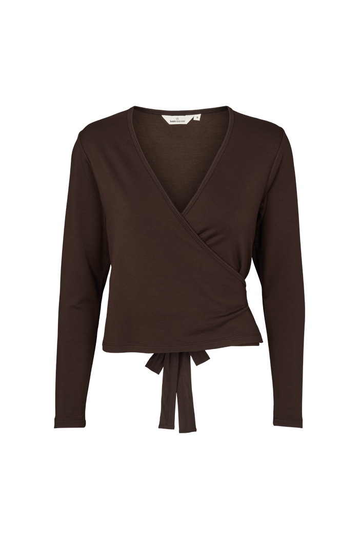 Basic Apparel Sadie Wrap Blouse Bluser 709 Chocolate torte